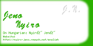jeno nyiro business card